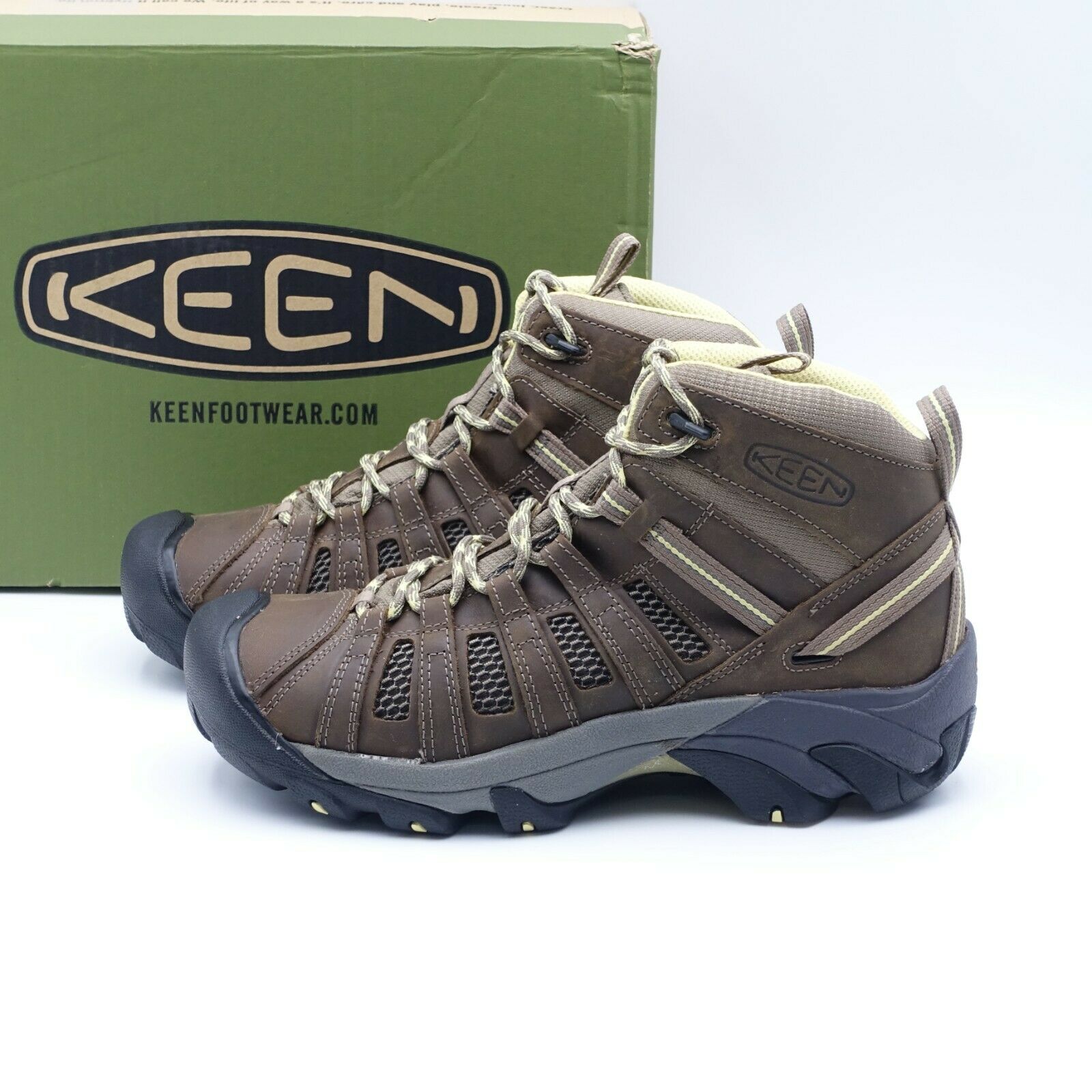 Size 11 Women's / 9.5 Men's KEEN Voyageur Mid Hiking Boots 1010138 Brindle Brown
