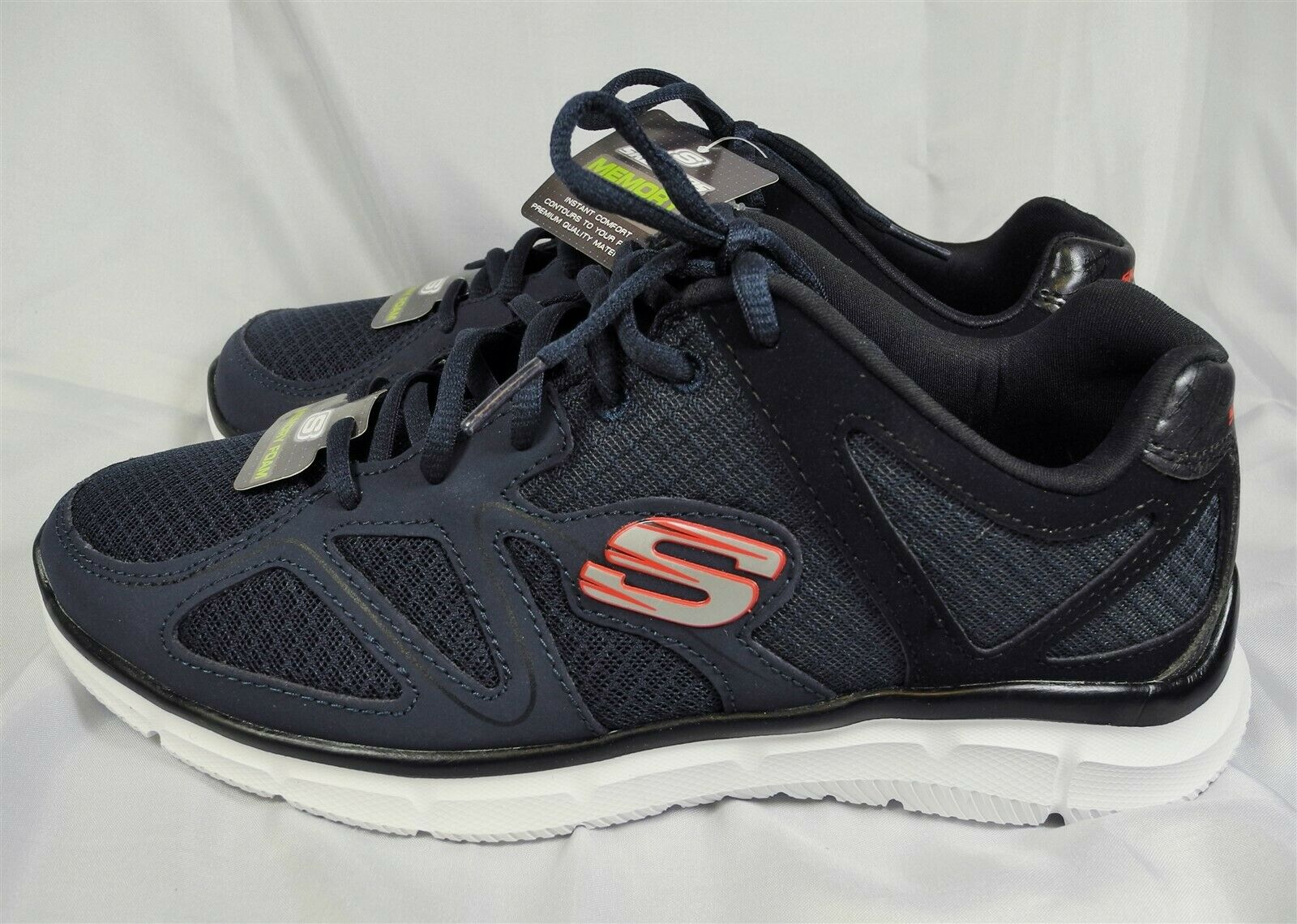 Skechers Flash Point Walking Training Shoes Men's 9 Sneaker New 58350 Navy Black