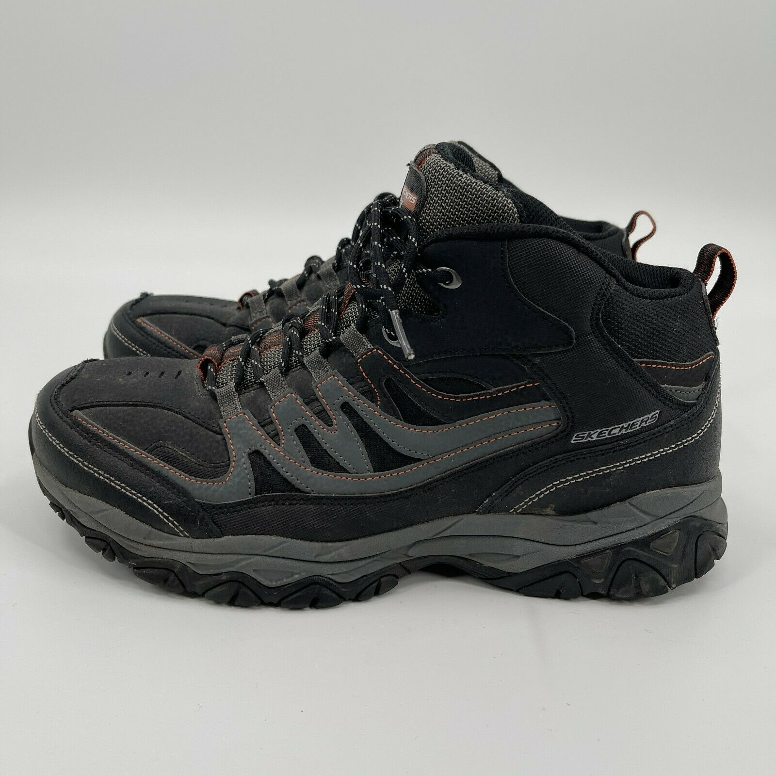 Skechers M-Fit Black Gray Hiking Casual Boots Shoes Men’s Size 12 EWW Extra Wide