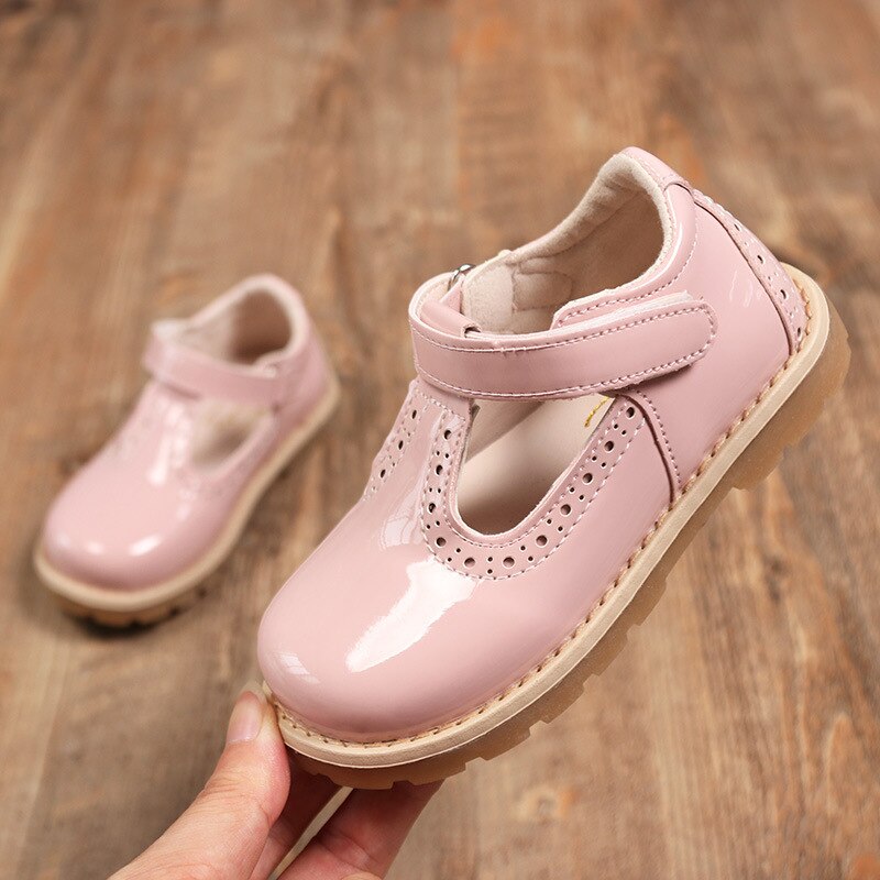 SKOEX Girls T-Strap Mary Jane School Uniform Shoes Leather Dress Flat Shoes Girls Party Princess Shoes Little Kids Casual Flats