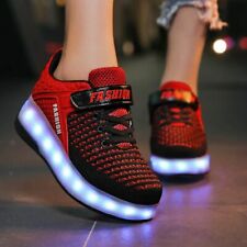 Sneakers For Kids Boys LED Light Up Shoes With Wheels USB Charging Skate Shoes