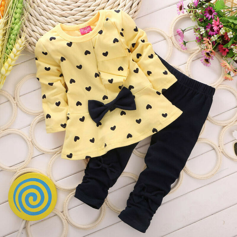Soft Newborn Infant Baby Girl Kids Cotton Uniform Clothes Outfit US Stock