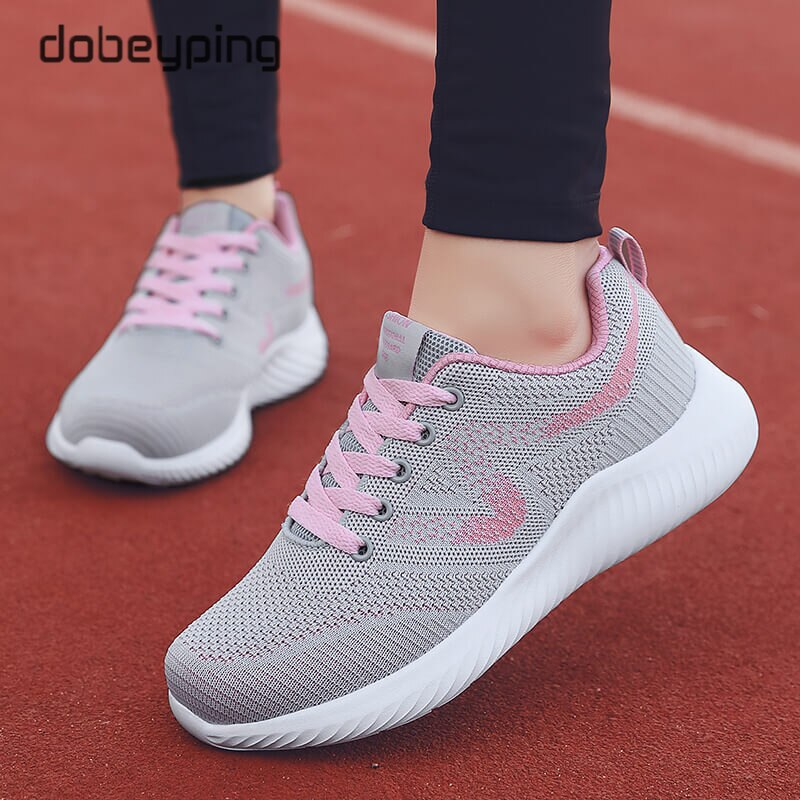Spring Autumn Women's Sneakers Breathable Mesh Casual Shoes Woman Walking Sports Flats Female Lace Up Travel Ladies Footwear