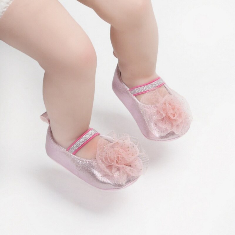 Spring Baby Girl Prewalker Flower Design Anti-Slip Casual Sneakers Toddler Soft Soled Princess Walking Shoes