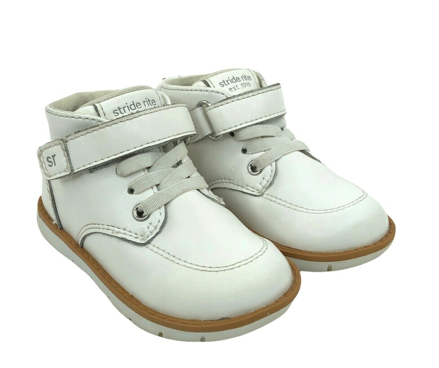 Stride Rite Boys Size 6M Quinn Sensory Response SRT White Leather Walking Shoes