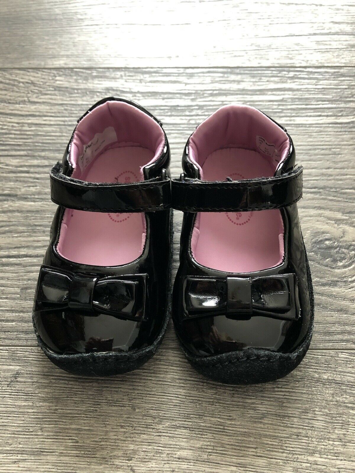 Stride Rite Infant Size 3 CRAWL Brilliance Blair Black Mary Jane Dress Shoes