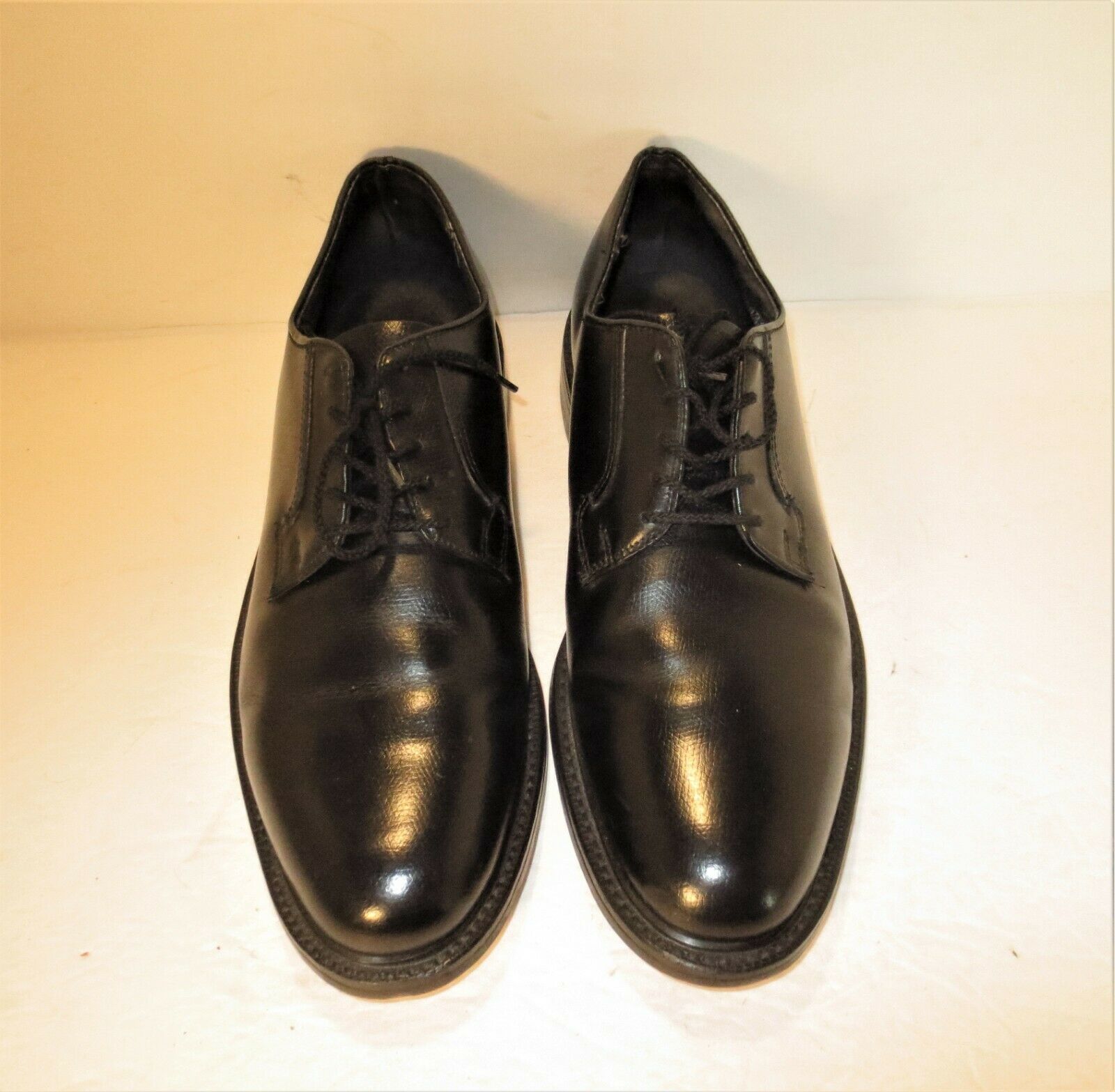 Stuart McGuire Vintage Black Leather Plain Toe Lace Up Dress Shoes-Sz-10.5D