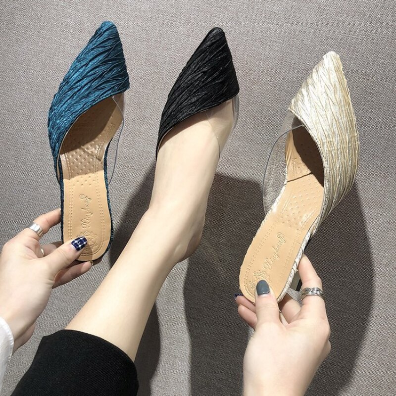 Summer sexy Women Sandals Fashion Transparent Spike women High Heels Thin Heel Pointed Toe Party Dress Pumps Ladies Shoes