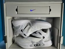Sz 9,10,11 - Nike Adapt BB 2.0 White Cement Oreo Auto Lace Shoes (BQ5397-101)