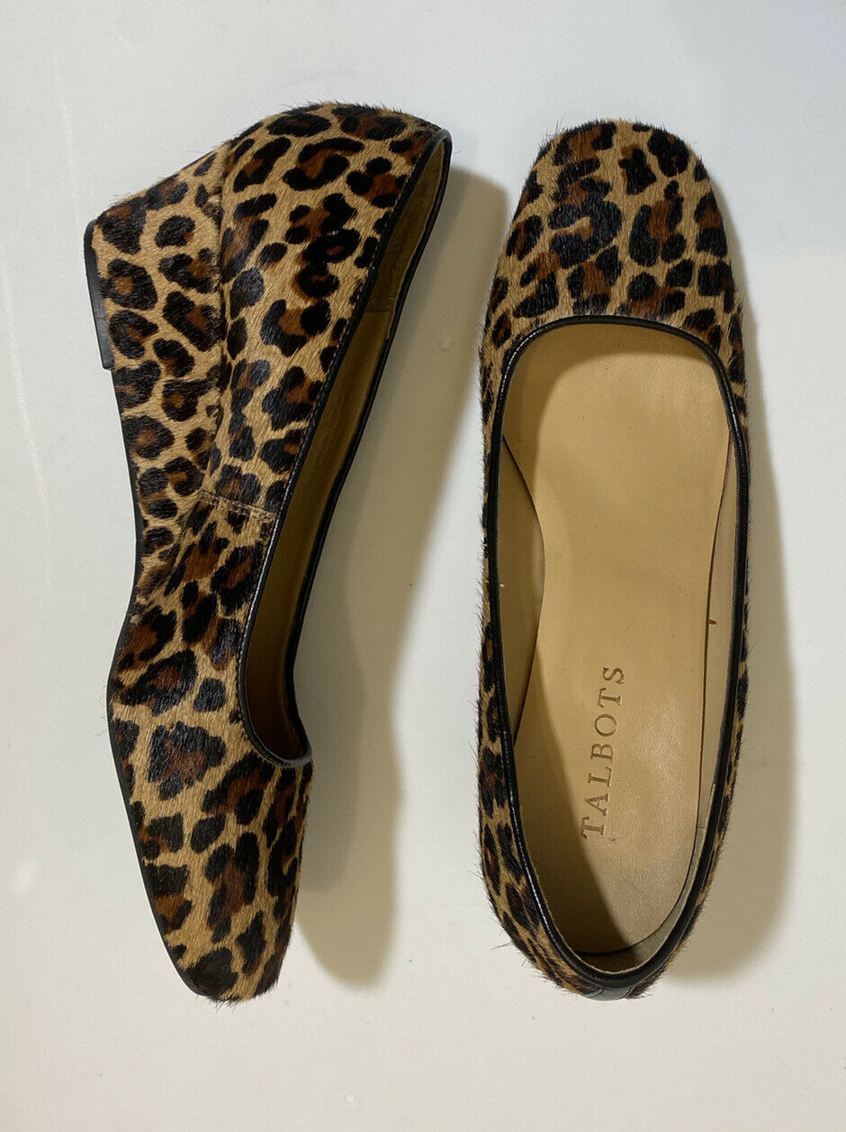 Talbots Calf Hair Leopard Cheetah Wedge Heel Dress Shoes Women's 7