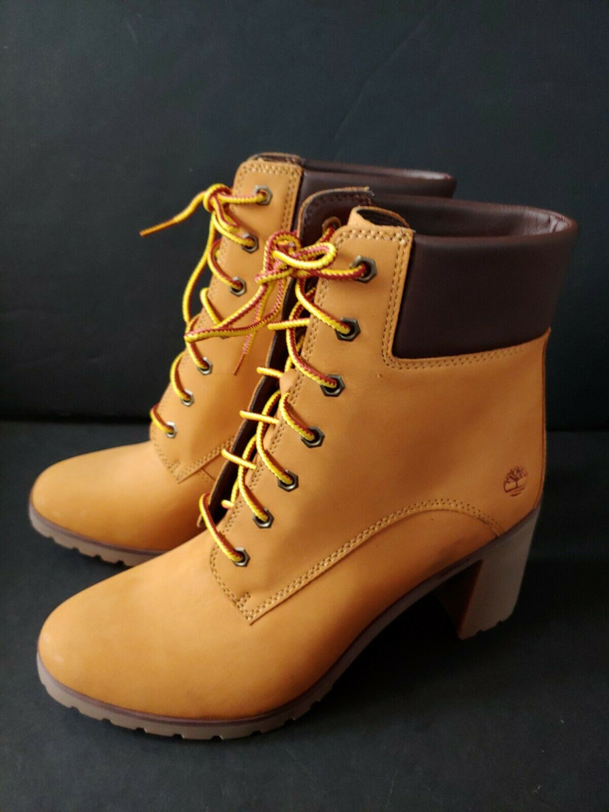 Timberland Allington 6 Inch Heel Boots (10) Nubuck Wheat A1HLS Shoes Women NEW