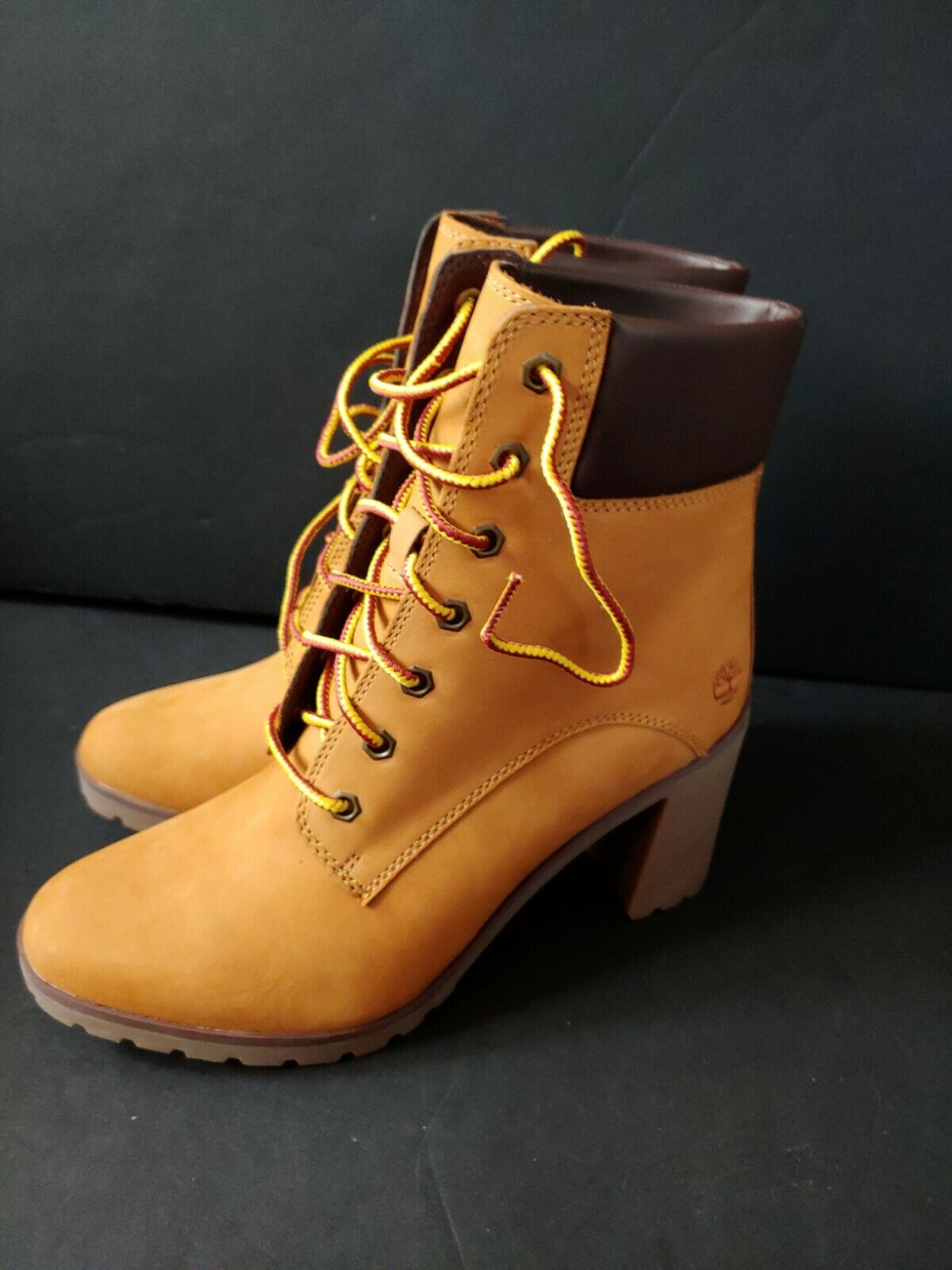 Timberland Allington 6 Inch Heel Boots (7) Nubuck Wheat A1HLS Shoes Women NEW