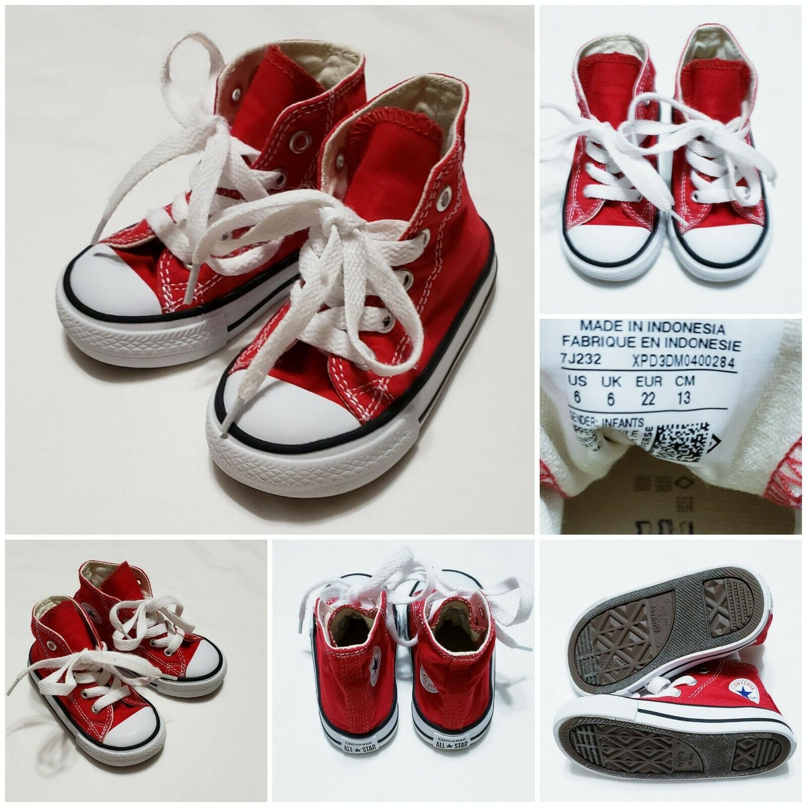 Toddler Boy's Size 6 Converse All Star Red High Top Athletic Shoes