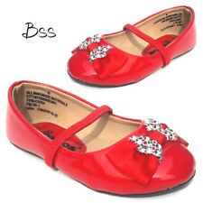 Toddler girls red ballet flat dress shoes size 4-9 Patent Leather New