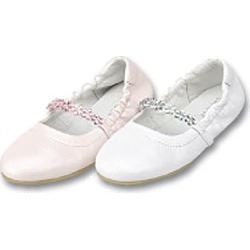 Toddler Little Girls Jeweled Flower Slipper Dress Shoes 5-4