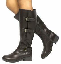 TOETOS Women's Zipper Military Low Flat Heel Riding Knee High Boot Shoes Size US