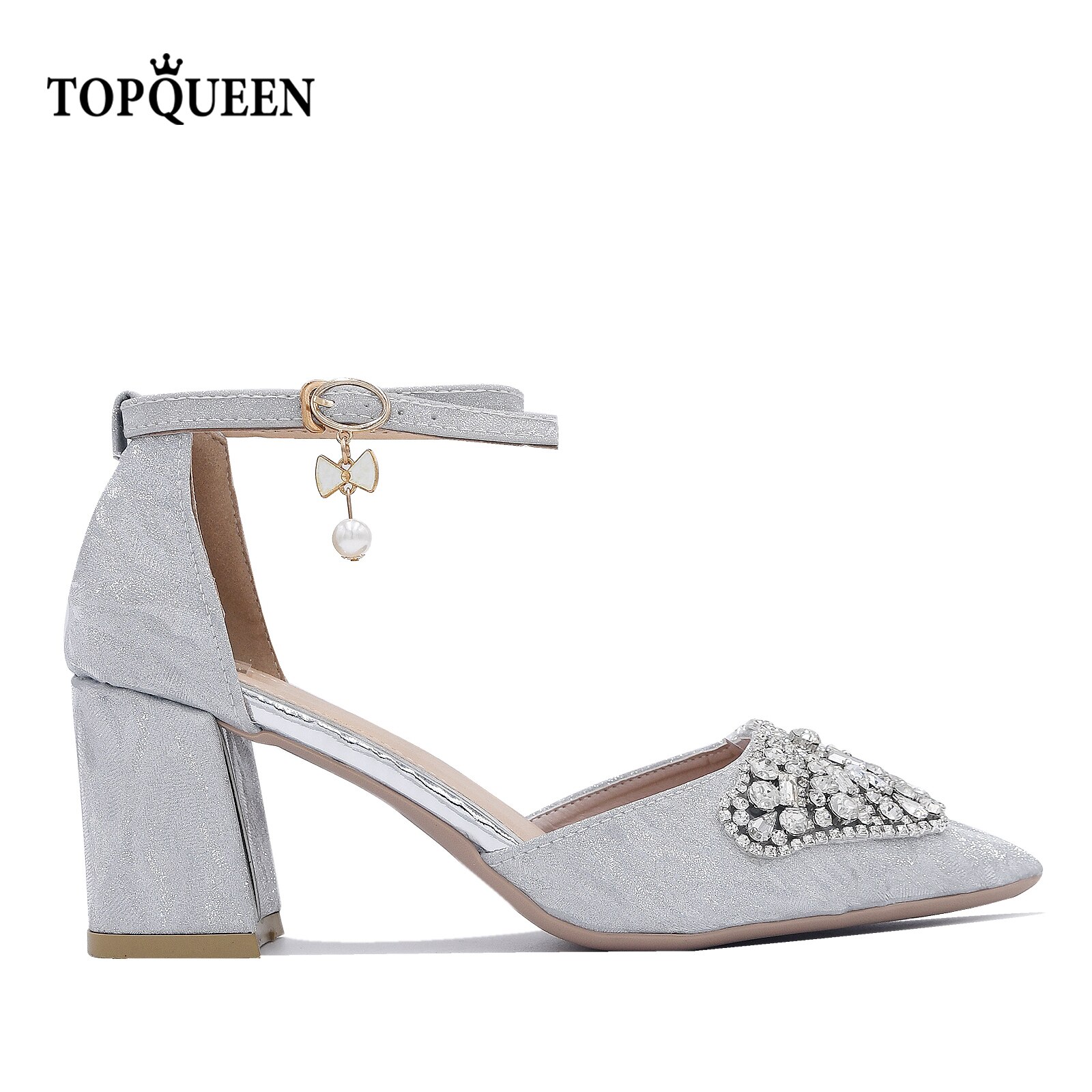 TOPQUEEN-A43 A Pair of Clearance wedding heel Pink Bling Glitter Flats Women Casual Pointed Toe Flat Loafers women wedding Shoes