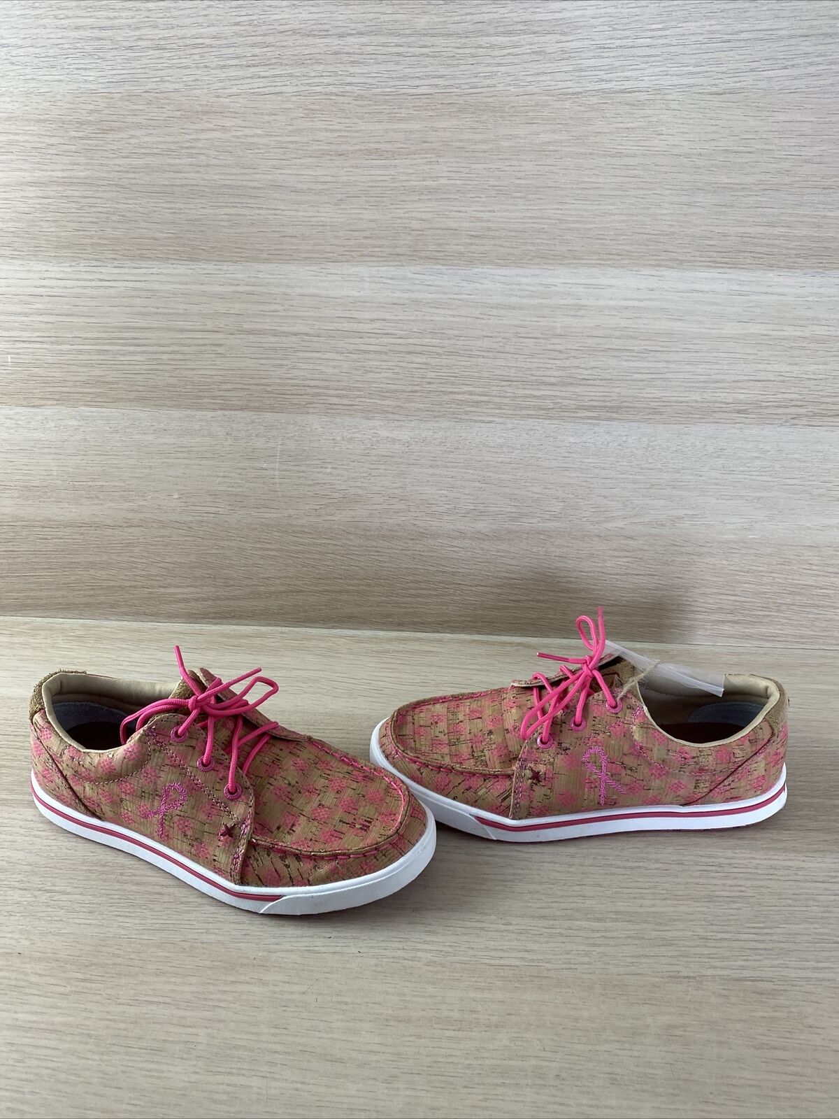 Twisted X Cork/Pink Lace Up Moc Toe Casual Shoes Women’s Size 8 M