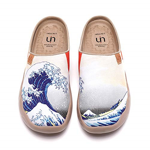 UIN Women's Slippers Fashion Canvas Comfort Wide Toe Casual Household Slip On 10