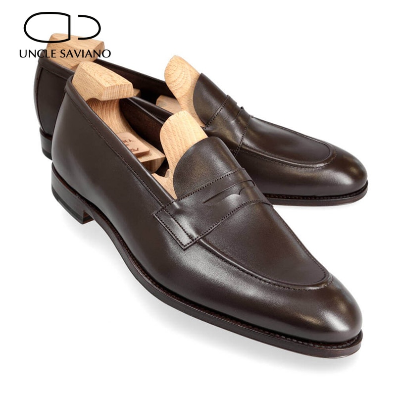 Uncle Saviano Loafer Wedding Dress Men Shoes Fashion Designer Luxury Handmade Shoe Best Original Style Genuine Leather Man Shoes