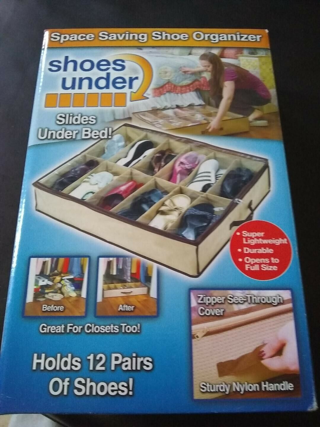 Under the Bed Shoe Organizer Underbed Storage Holder Container for Your Closet