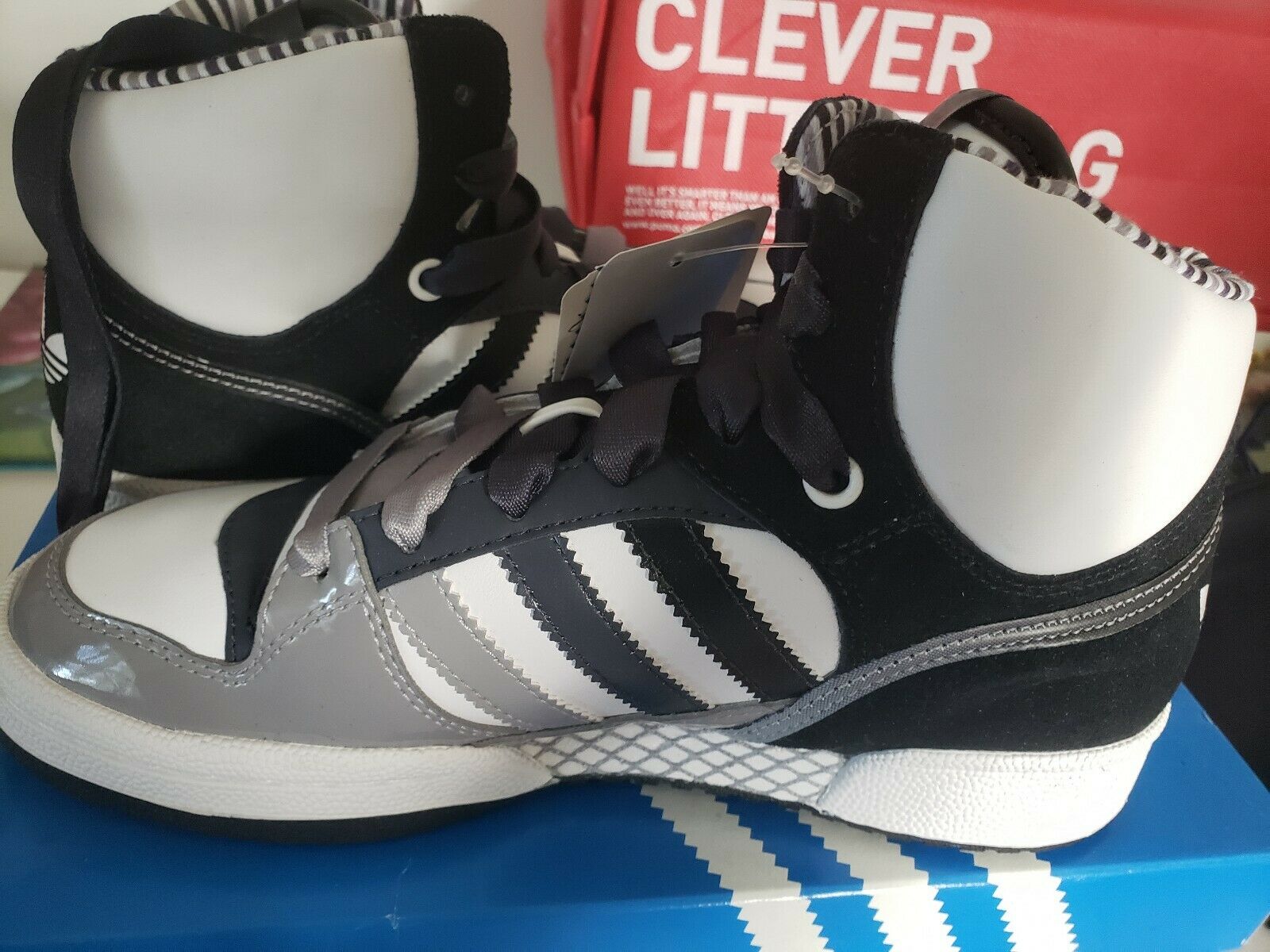 Unique Adidas Game Mid Shoes Size 6.5 white grey 38 EU women's