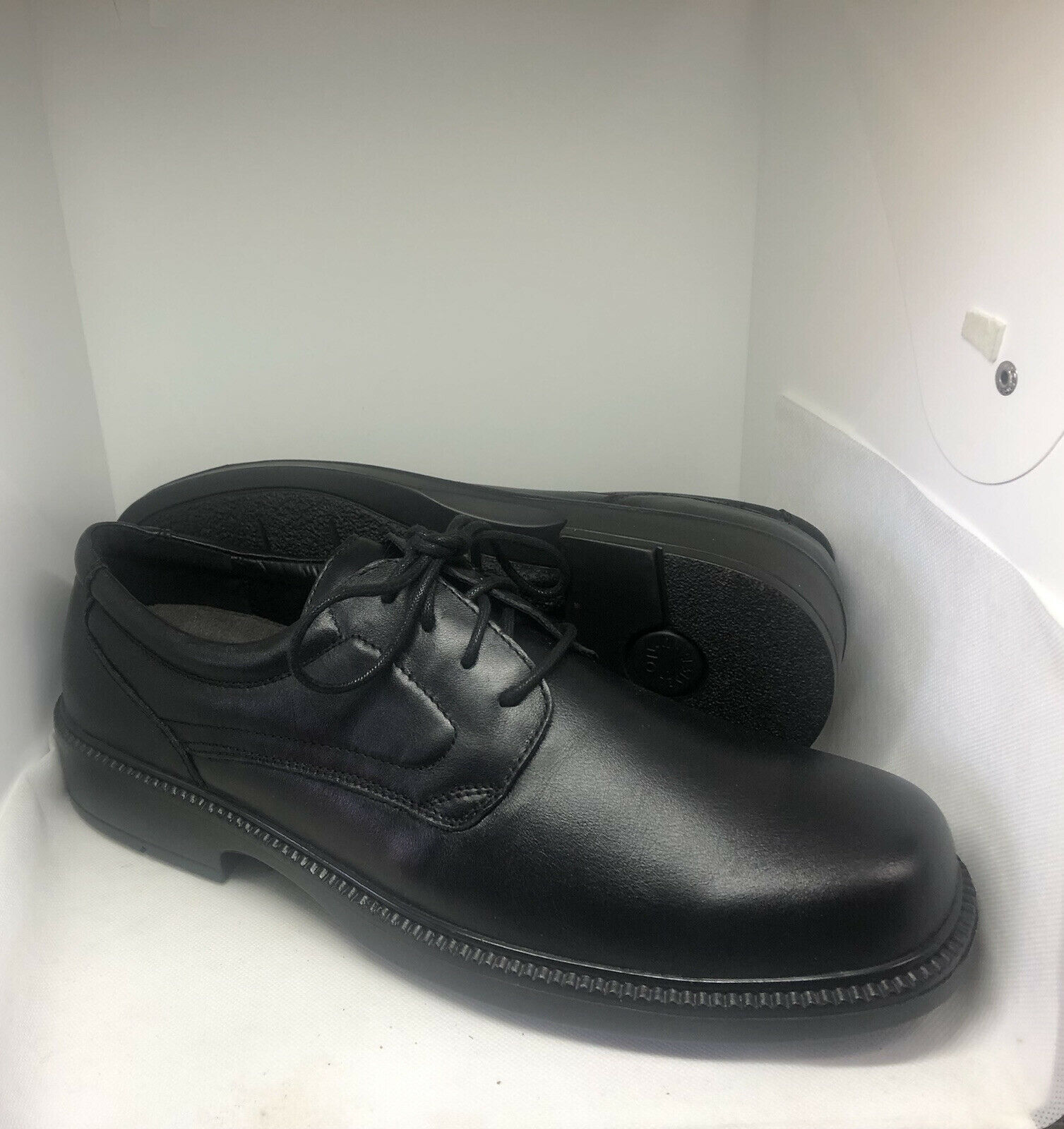Urban Trends  shoes men's leather lice up black color size 12
