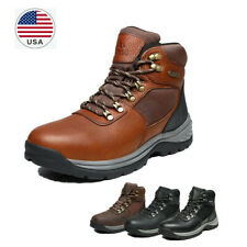 US Men's Mid Ankle Waterproof Work Boot Leather Outdoor Breathable Hiking Boots