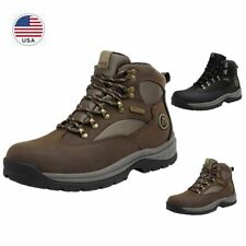 US Men's Waterproof Advanced Hiking Boots Mid Ankle Leather Hiker Work Boots