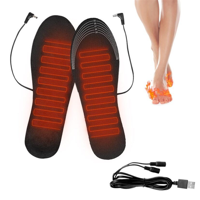 USB Heated Shoe Insoles Feet Warm Sock Pad Mat Electrically Heating Insoles Washable Warm Thermal Insoles Unisex