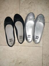 USED Big Girls Dress shoes Lot You Size 3.5 Silver Black 2 pairs
