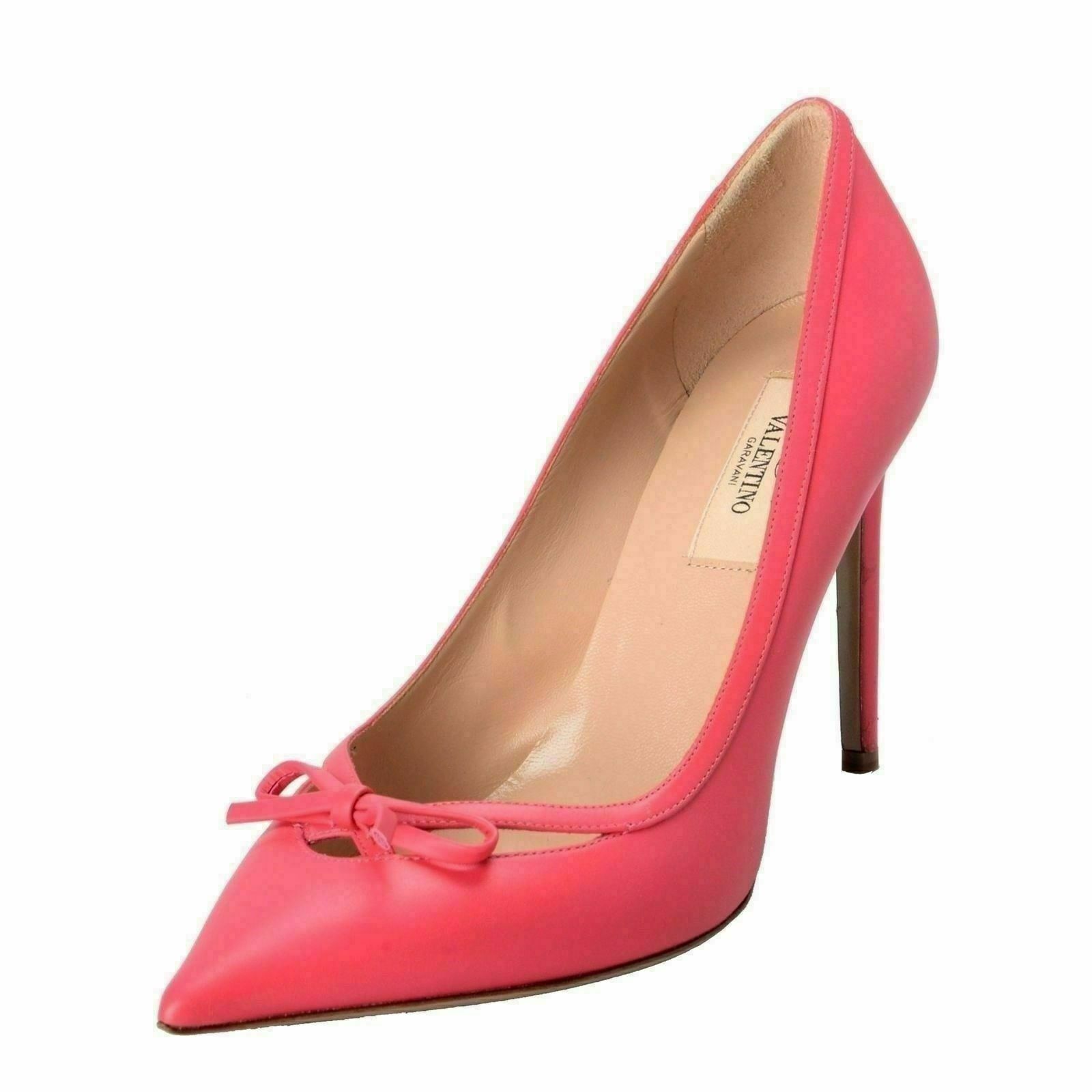 Valentino Garavani Women's Deep Rose Bow High Heel Pumps Shoes US 8.5 IT 39.5