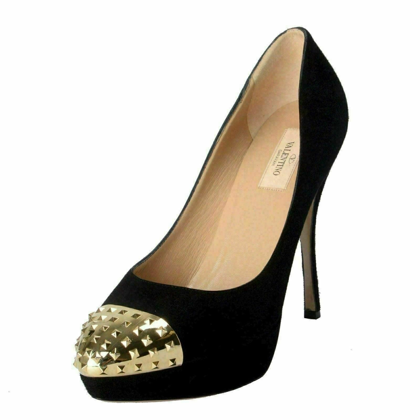 Valentino Garavani Women's Rockstud Suede High Heel Platform Shoes US 10 IT 41