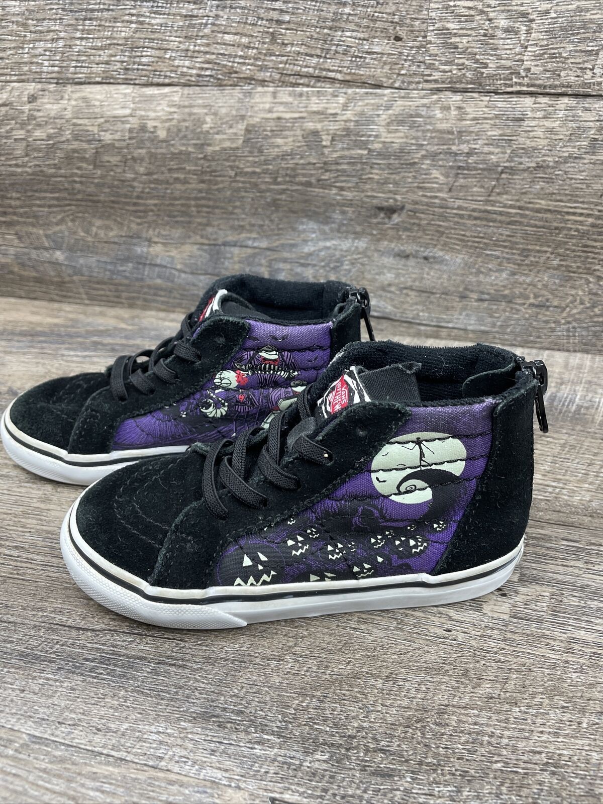 VANS Kids Disney The Nightmare Before Christmas Lace Up Black Purple Shoes Sz 9