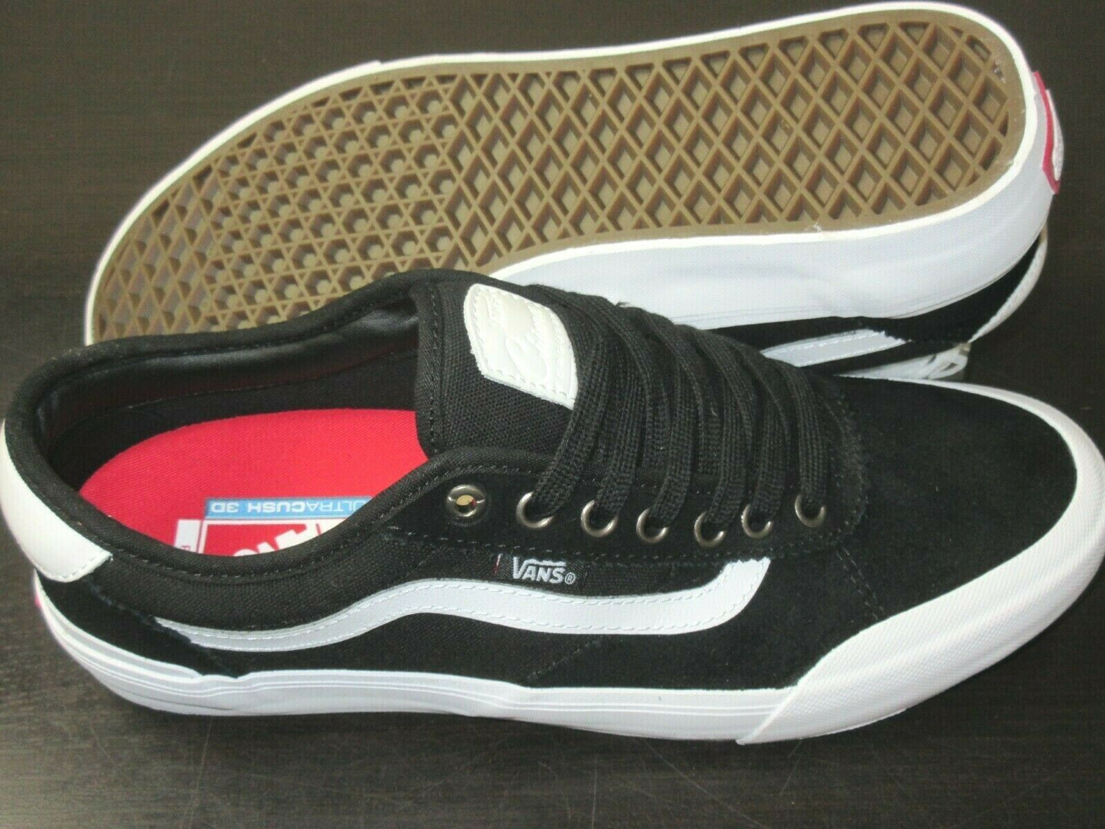 Vans Men's Chima Ferguson Pro 2 Canvas Suede Skate shoes Black White Size 10