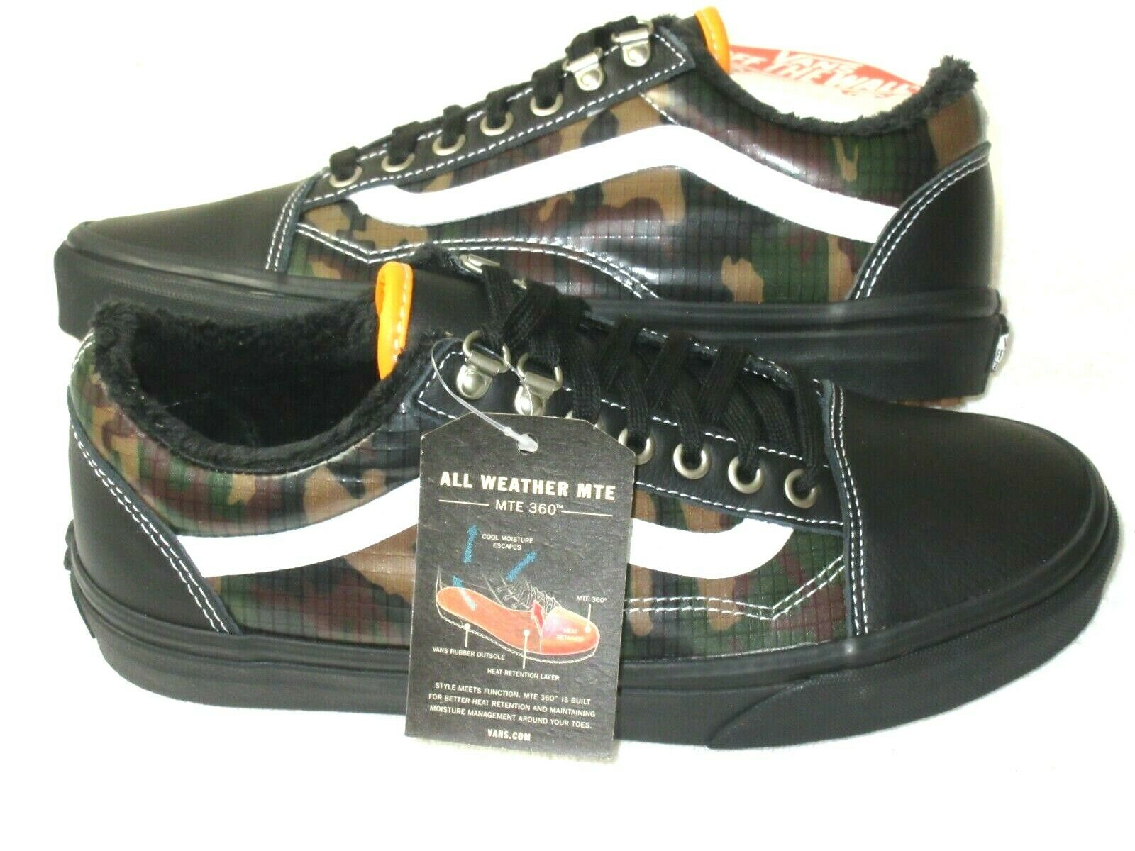 Vans Men's Old Skool MTE All Weather Skate Shoes Black Camouflage Size 13 NIB