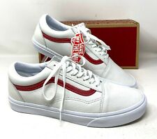 VANS Old Skool Leather Pop White Red Men’s Shoes Sneakers Size VN0A5AO92HL