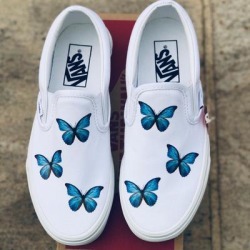 Vans Shoes | Custom Butterfly Vans | Color: Silver | Size: Various