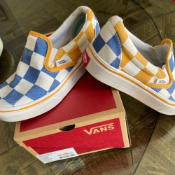 Vans Shoes | Kids Size 2 Vans | Color: Blue/Gold | Size: 2bb