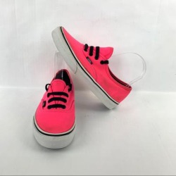Vans Shoes | Neon Pink Vans Black Laces Size 7 Women | Color: Pink | Size: 7