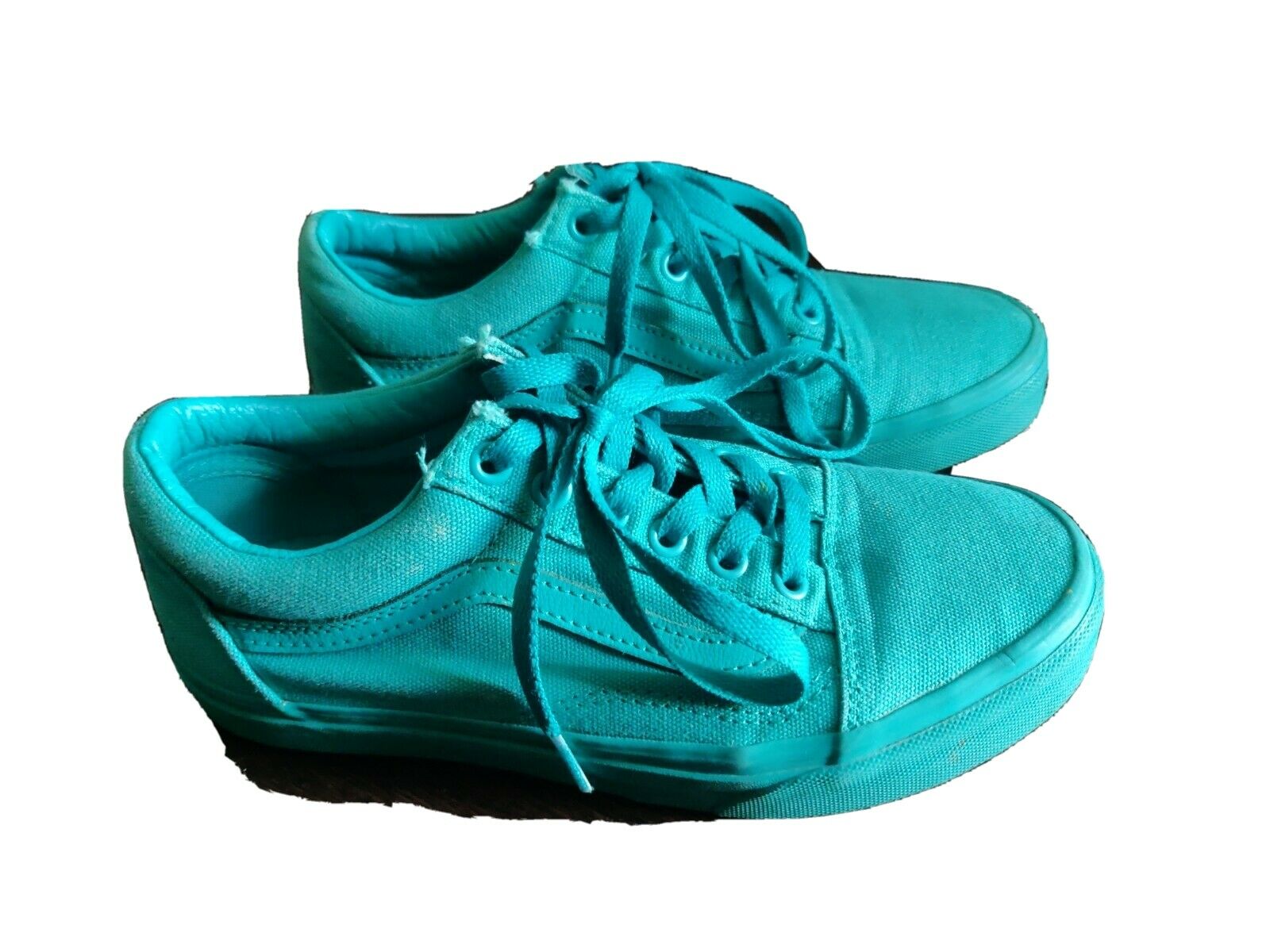 VANS Sneakers Women's Size 7.5 Teal Blue Turquoise Canvas Skate Walking Shoes