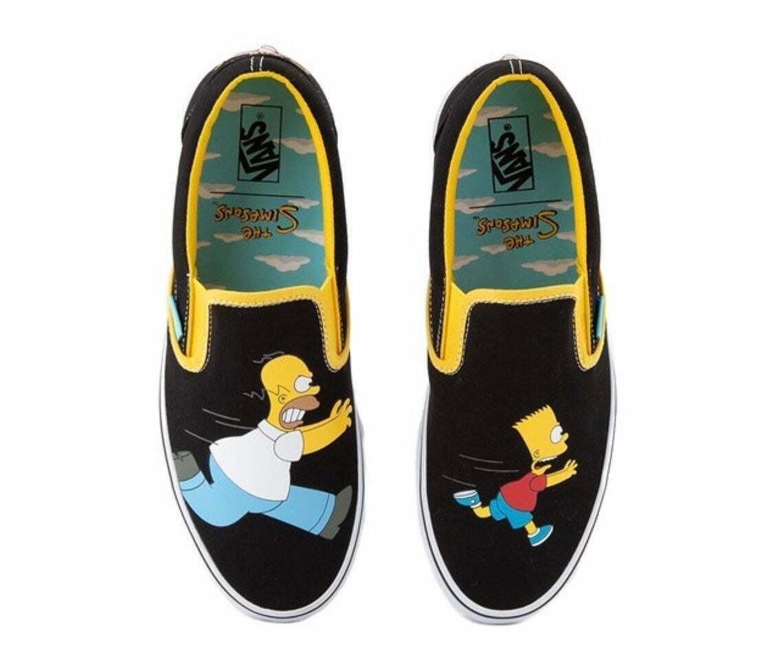 Vans x The Simpsons Slip On Men's Size 11 Homer & Bart Skate Shoes VN0A5AO8269