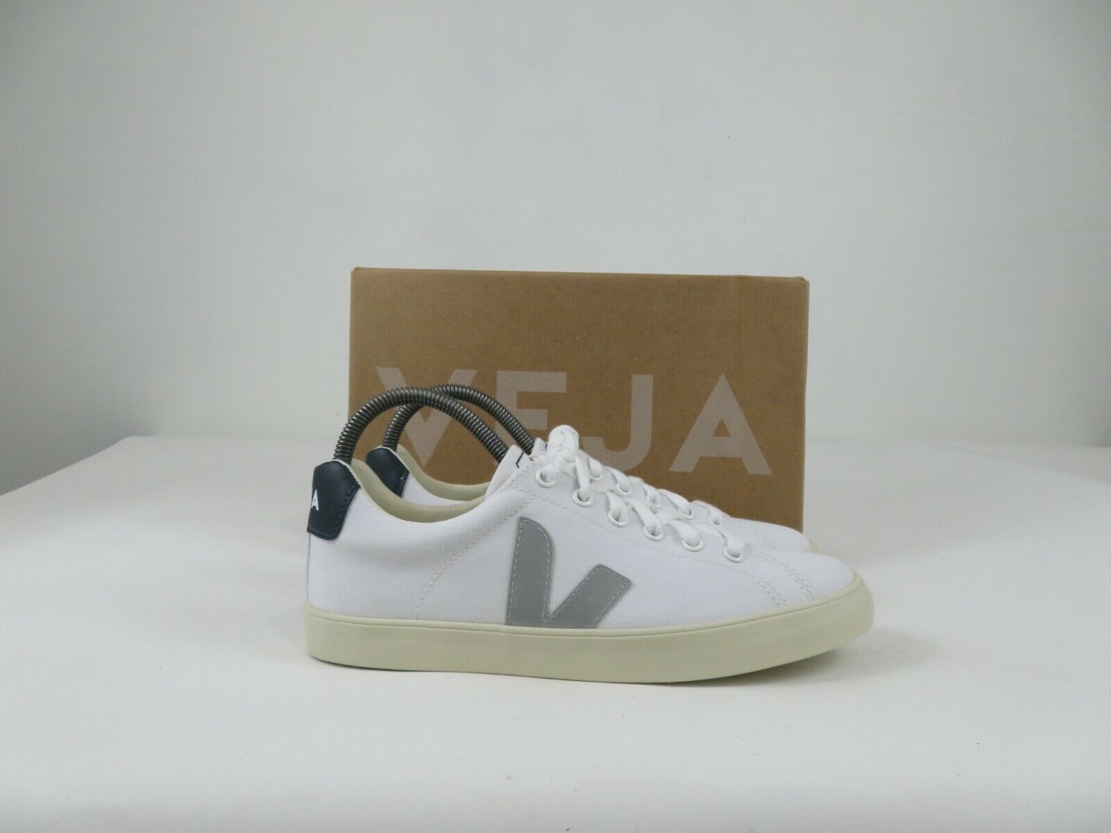 Veja Esplar SE Canvas Shoes Womens 8 White Gray Lace Up Athletic Walking Casual