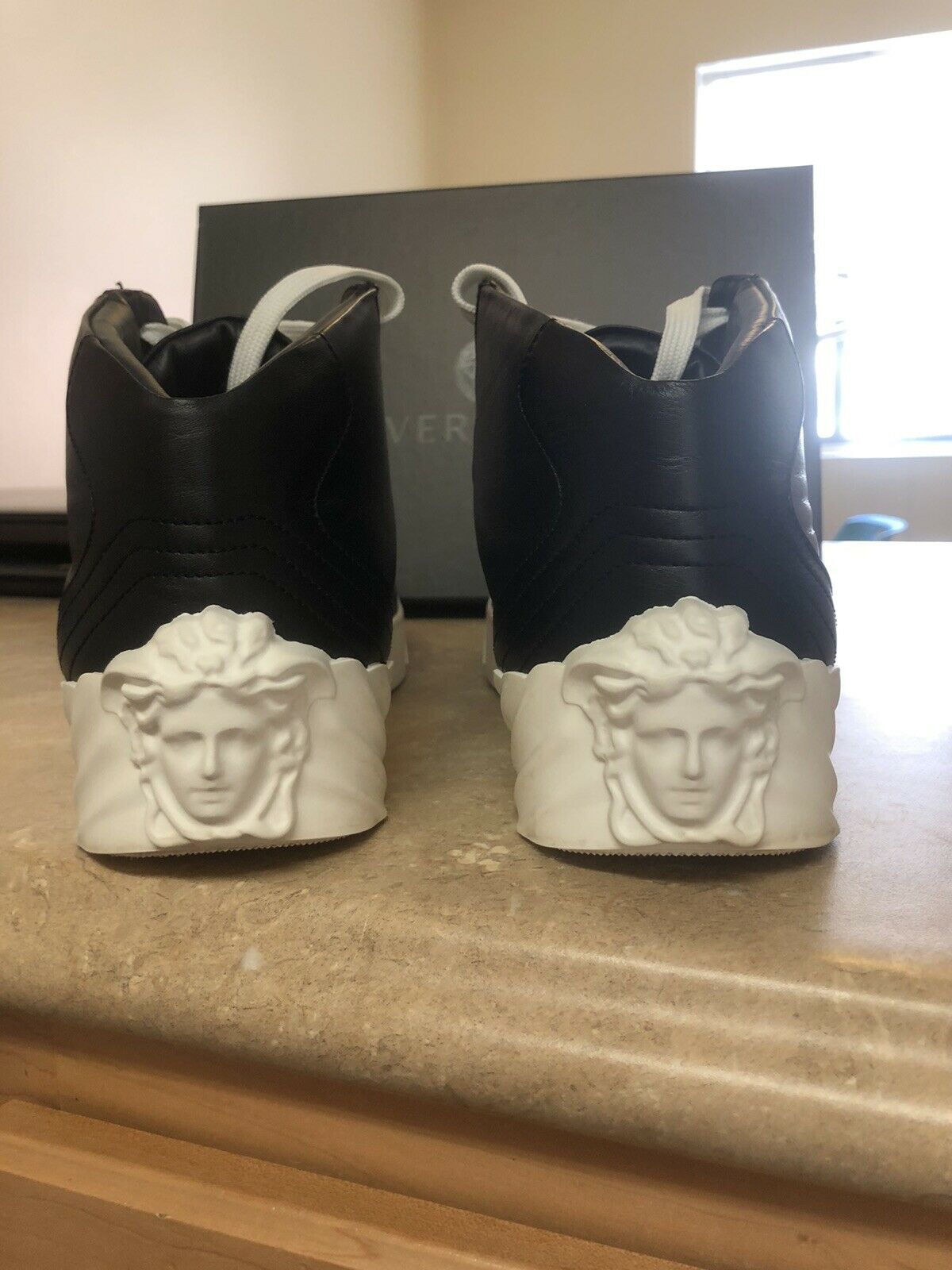 Versace 3D Medusa Head Hightop Leather Shoes Absolutely Sick with box!