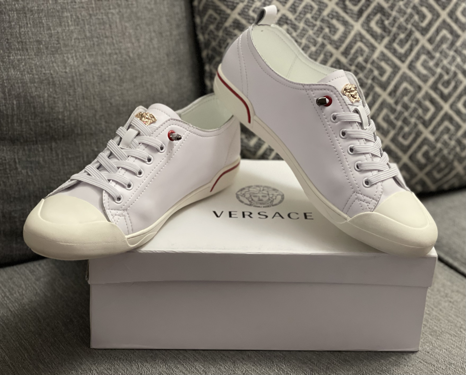 Versace Men’s White Sneakers Shoes Size 10 (EU 44)