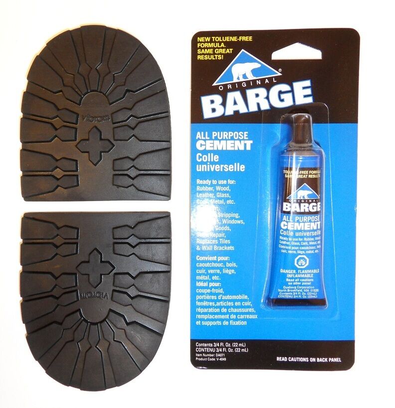 Vibram 3359 Men's Casual/Dress Shoe Heel Repair Kit with Glue - Black 1 Pair