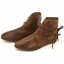 Viking Renaissance Brown Medieval Shoes Double Toggle Boots