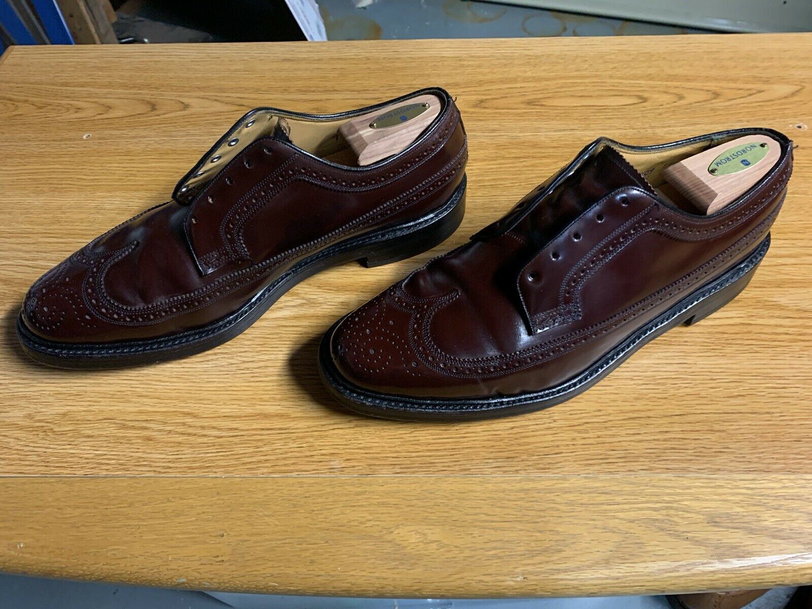 Vintage Florsheim Imperial Shell Cordovan 93605 11d 11 D Shoes Longwing Kenmoor