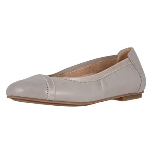 Vionic Spark Caroll Women's Light Grey Leather Ballet Flat Dress Shoes US 7.5