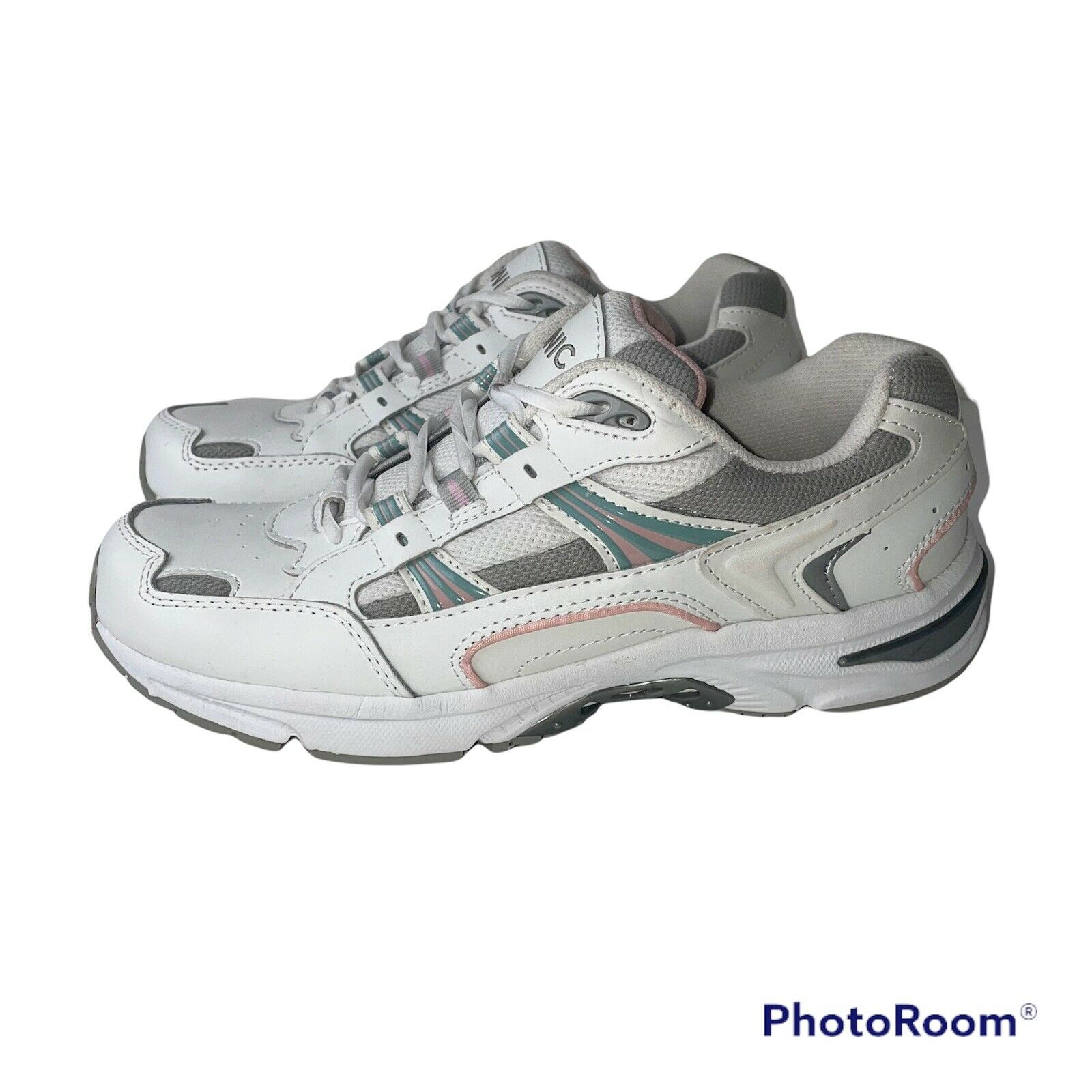 VIONIC Walker Sneaker Comfort Shoe White Pink Gray Womens Sz 9 Plantar Fasciitis